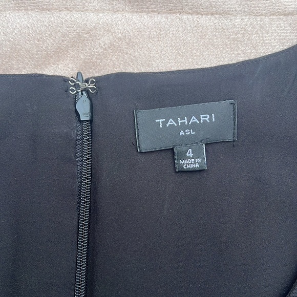 Tahari ASL Black Sheath Mini Dress Scoop Neck Sleeveless women’s 4 - Picture 4 of 8